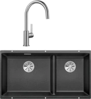 Комплект Мойка Blanco Subline 480/320-U антрацит + Смеситель Candor 523120 Комплект Мойка Blanco Subline 480/320-U антрацит + Смеситель Candor 523120