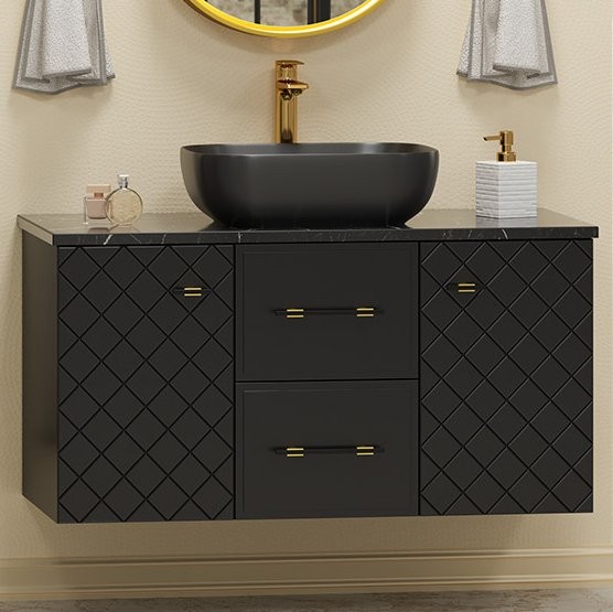 Тумба под раковину Brevita Shanel 100 подвесная, черная