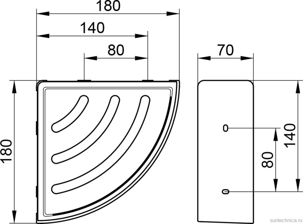 Полка Keuco Elegance 11657 титан черный шлифованный, антрацит
