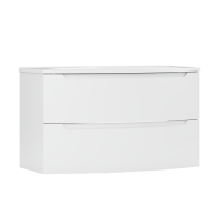 Тумба с раковиной Belux Ганновер 110 подвесная, белая глянцевая, 2 ящика