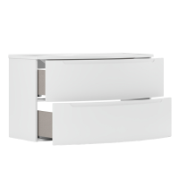 Тумба с раковиной Belux Ганновер 110 подвесная, белая глянцевая, 2 ящика