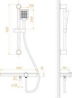 Смеситель для душа RGW Shower Panels SP-41Gr серый