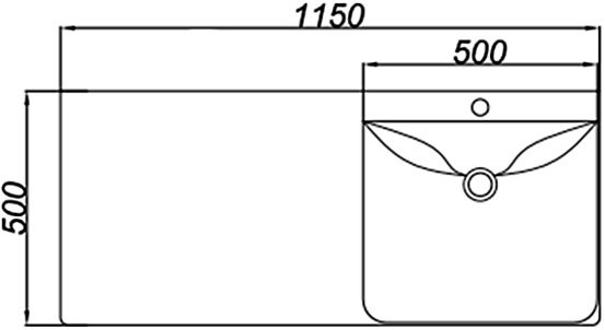 Тумба с раковиной Aqwella Duet 53 R напольная, под стиральную машину, белая