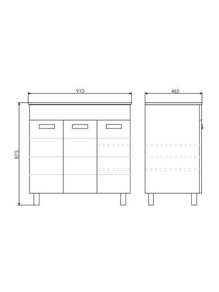 Мебель для ванной комнаты Comforty Модена 90М напольная, белая