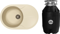 Комплект Мойка Florentina Лацио 780 шампань + Измельчитель Bone Crusher BC 810-AS