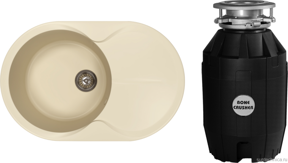 Комплект Мойка Florentina Лацио 780 шампань + Измельчитель Bone Crusher BC 810-AS
