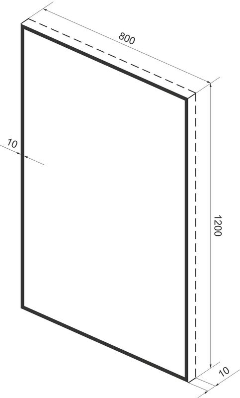 Зеркало Wellsee 7 Rays’ Spectrum 80х120 черное матовое