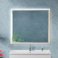 Зеркало Cezares Interni 100x90 с подсветкой, с антизапотевателем, белое
