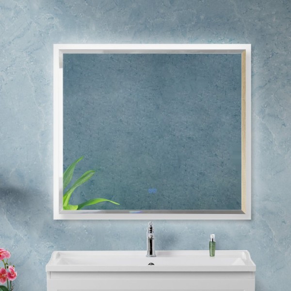 Зеркало Cezares Interni 100x90 с подсветкой, с антизапотевателем, белое