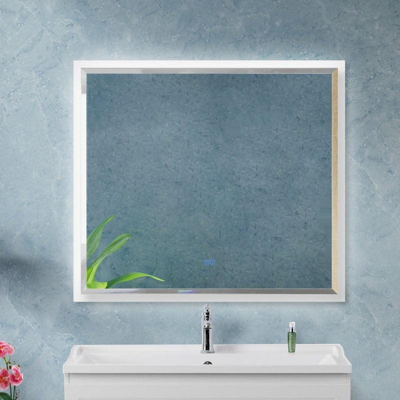 Зеркало Cezares Interni 100x90 с подсветкой, с антизапотевателем, белое