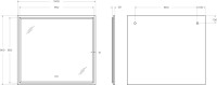 Зеркало Cezares Interni 100x90 с подсветкой, с антизапотевателем, белое