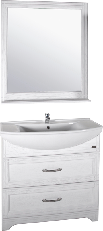 Мебель для ванной комнаты ASB-Woodline Берта 85 белая, патина серебро