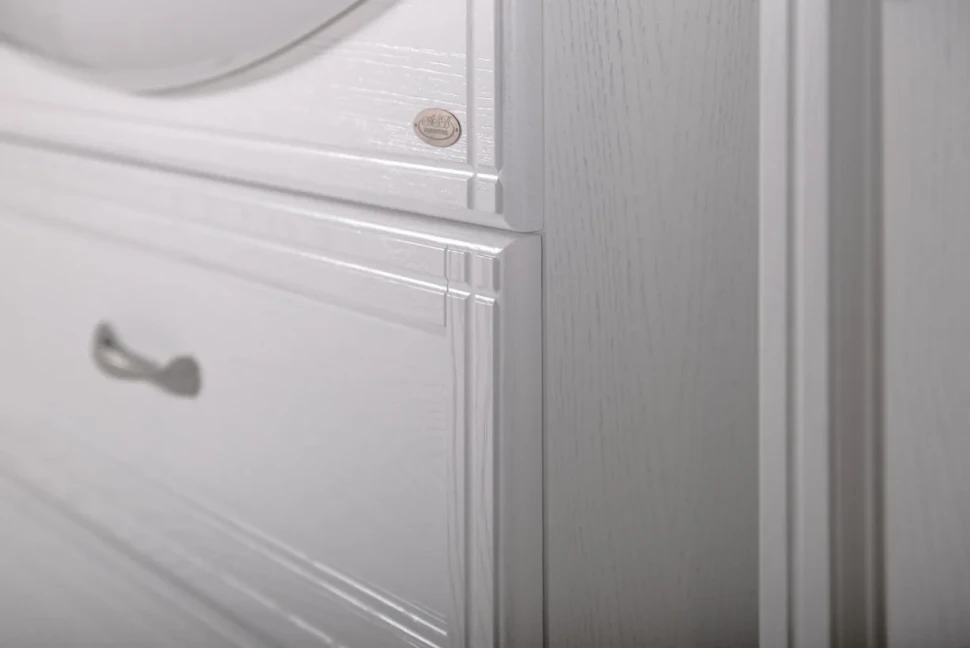 Мебель для ванной комнаты ASB-Woodline Берта 85 белая, патина серебро