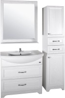 Мебель для ванной комнаты ASB-Woodline Берта 85 белая, патина серебро