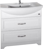 Мебель для ванной комнаты ASB-Woodline Берта 85 белая, патина серебро