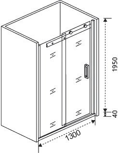 Душевая дверь в нишу Good Door Galaxy WTW-130-C-B профиль черный