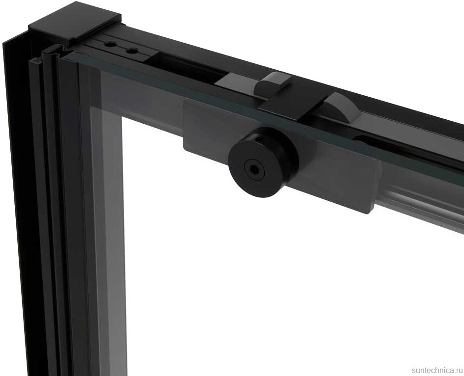 Душевая дверь в нишу Vincea Slim Soft VDS-1SS150CLB 150 см профиль черный, стекло прозрачное
