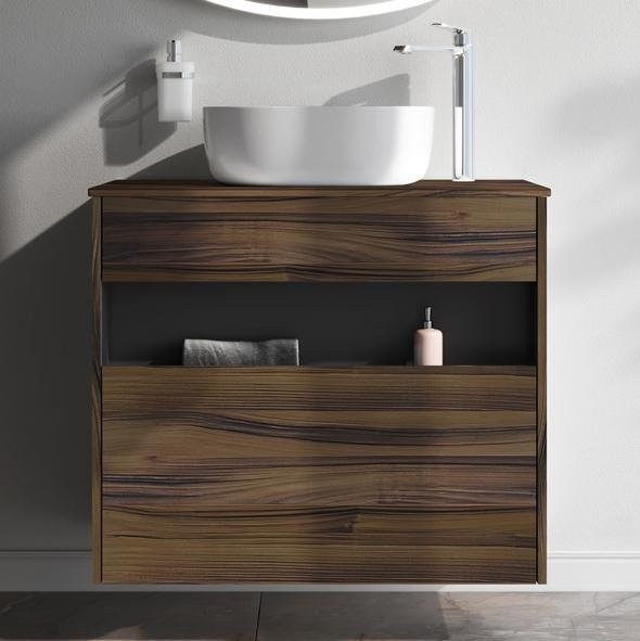 Тумба с раковиной AM.PM Func 80 дуб крафт, со столешницей, раковина M8FWCC30430WG