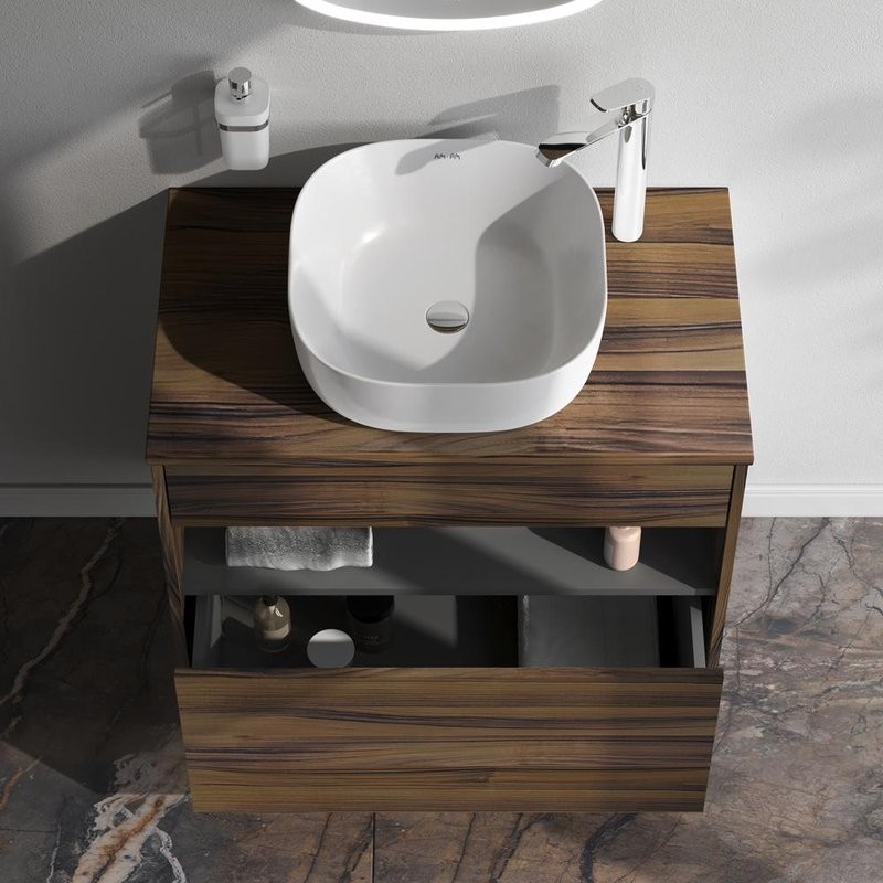 Тумба с раковиной AM.PM Func 80 дуб крафт, со столешницей, раковина M8FWCC30430WG