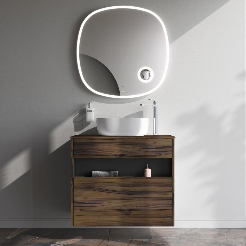 Тумба с раковиной AM.PM Func 80 дуб крафт, со столешницей, раковина M8FWCC30430WG