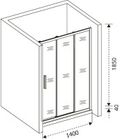 Душевая дверь в нишу Good Door Orion WTW-140-G-CH