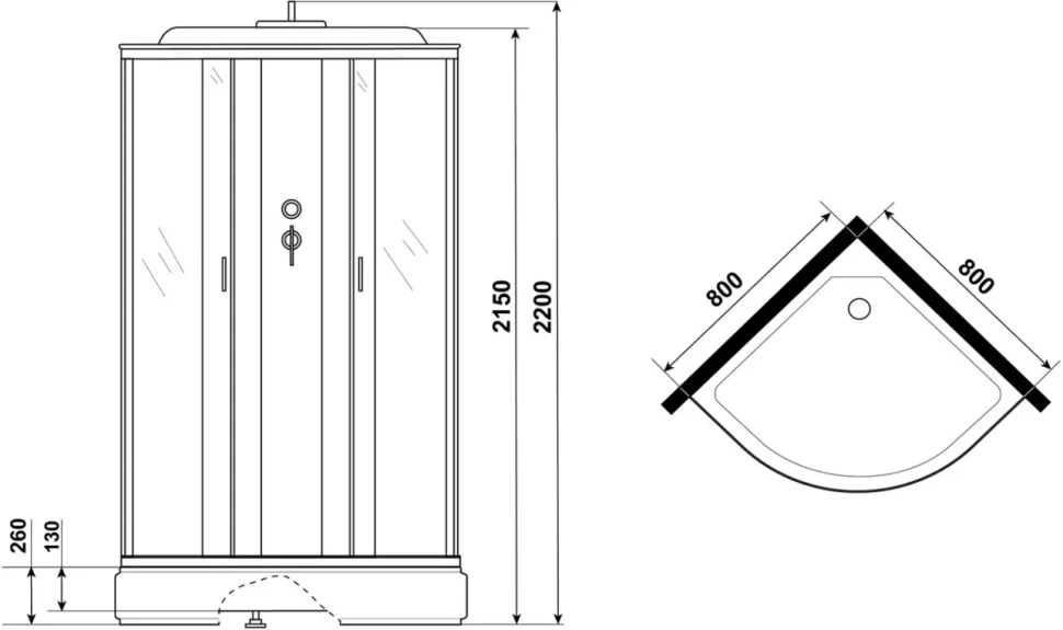Душевая кабина Niagara Classic NG-6703-14G 80x80 см, с гидромассажем
