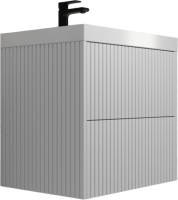 Тумба под раковину без столешницы Style Line Стокгольм 60 подвесная, белый рифленый софт