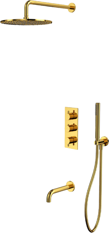 Душевой комплект WHITECROSS Y YSET11GL С ВНУТРЕННЕЙ ЧАСТЬЮ, золото