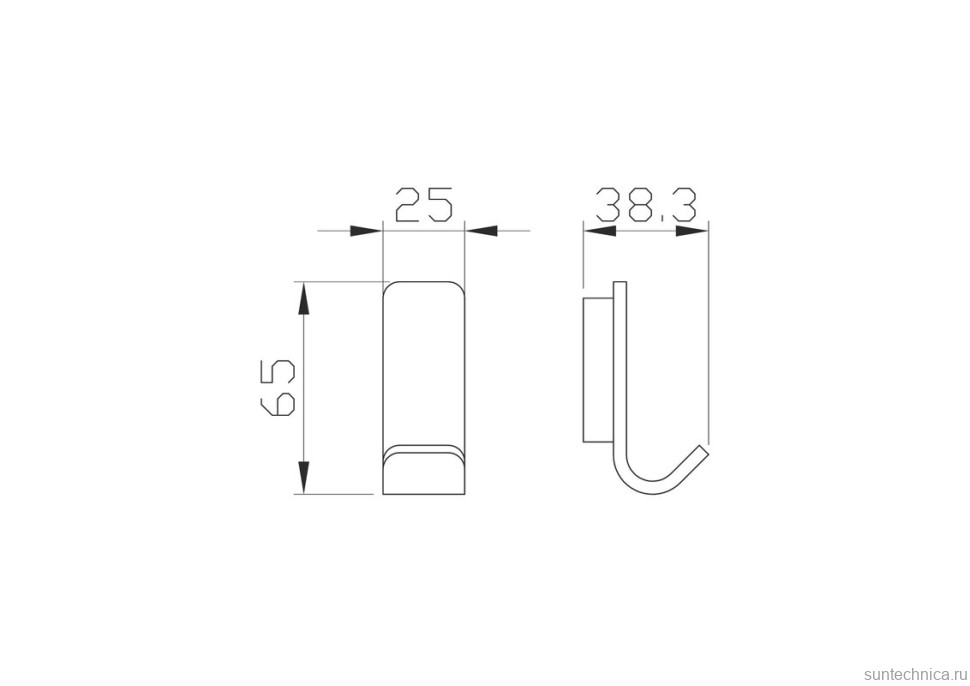 Крючок Wonzon & Woghand Lotte WW-8315-BGM темный графит, на шурупах