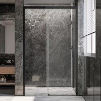 Дверь для душевого уголка Veconi Premium Trento PTD-30B 150 см, профиль черный матовый, стекло прозрачное
