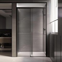 Дверь для душевого уголка Veconi Premium Trento PTD-30B 150 см, профиль черный матовый, стекло прозрачное