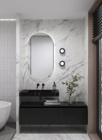 Раковина Armadi Art Flat Nero Marquina 80 с кронштейнами