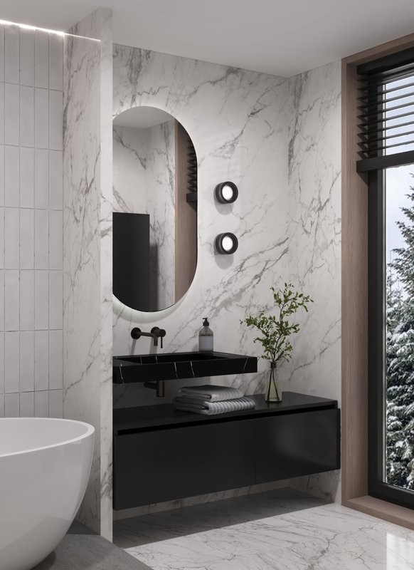 Раковина Armadi Art Flat Nero Marquina 80 с кронштейнами