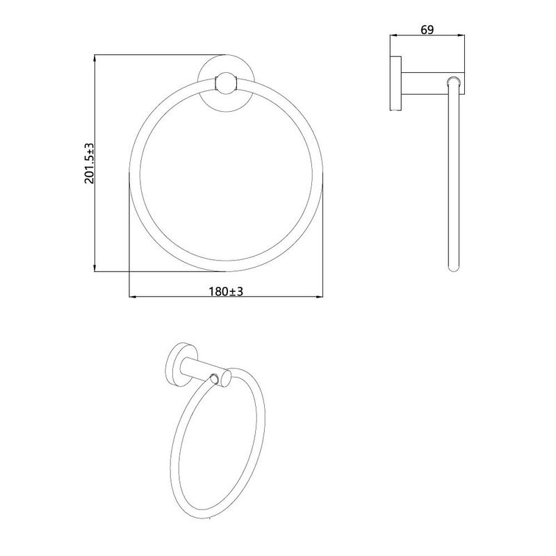 Полотенцедержатель AQUAme AQM7207MB