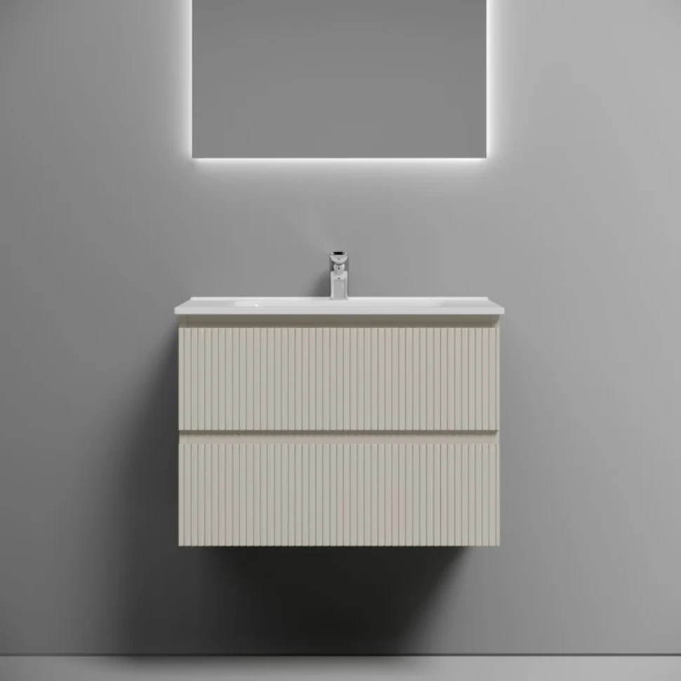 Тумба с раковиной Sancos Snob T 70 beige soft, раковина CN7007