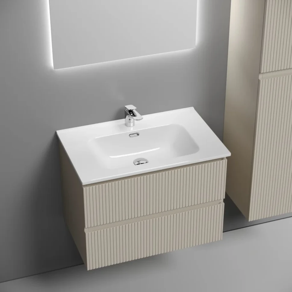 Тумба с раковиной Sancos Snob T 70 beige soft, раковина CN7007