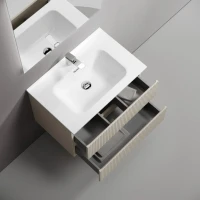 Тумба с раковиной Sancos Snob T 70 beige soft, раковина CN7007