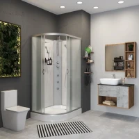 Душевая кабина Niagara Classic NG-3312-14RBKTG 120х80 см, без крыши, с гидромассажем и тропическим душем