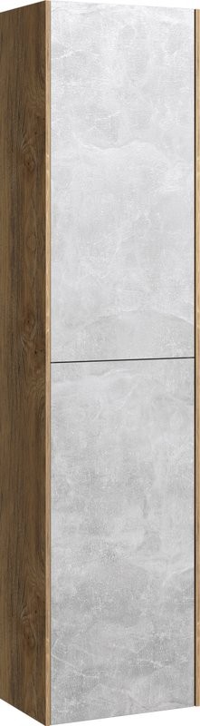 Шкаф пенал для ванной Aqwella 5 stars Mobi 35 дуб балтийский, бетон светлый