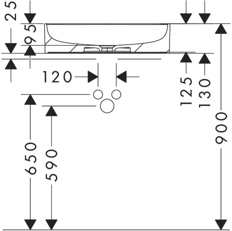 Накладная раковина Hansgrohe Xuniva D 60165450