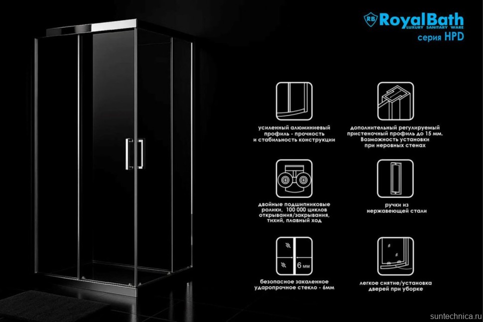 Душевой уголок Royal Bath HPD RB 90 HPD-T 90x90