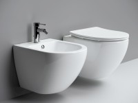 Комплект Унитаз подвесной Ceramicanova Metropol CN4002 безободковый, с микролифтом + Инсталляция Envision CN1001W + Кнопка Round, белая