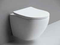 Комплект Унитаз подвесной Ceramicanova Metropol CN4002 безободковый, с микролифтом + Инсталляция Envision CN1001W + Кнопка Round, белая