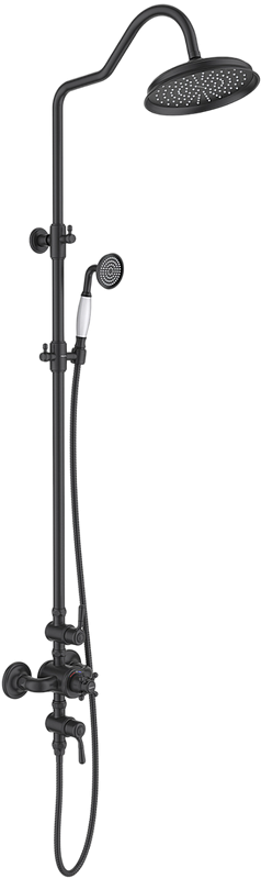 Душевая стойка AQUATEK Классик AQ2563MB с термостатом, матовая черная
