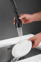Смеситель для кухни Shevanik S163H с выдвижным изливом, черный