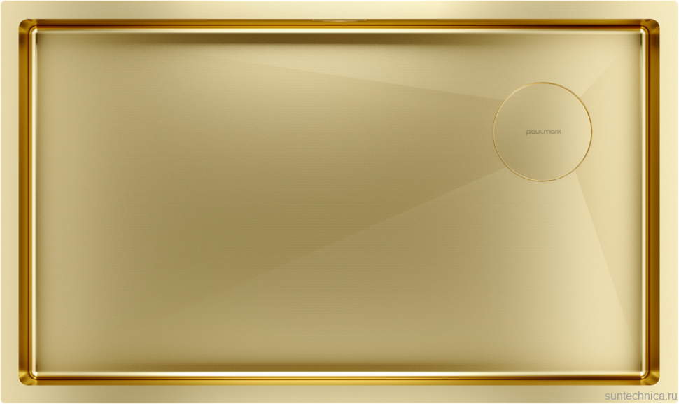 Комплект Мойка Paulmark Next-Skew PM887444-BG брашированное золото + Измельчитель Intenso