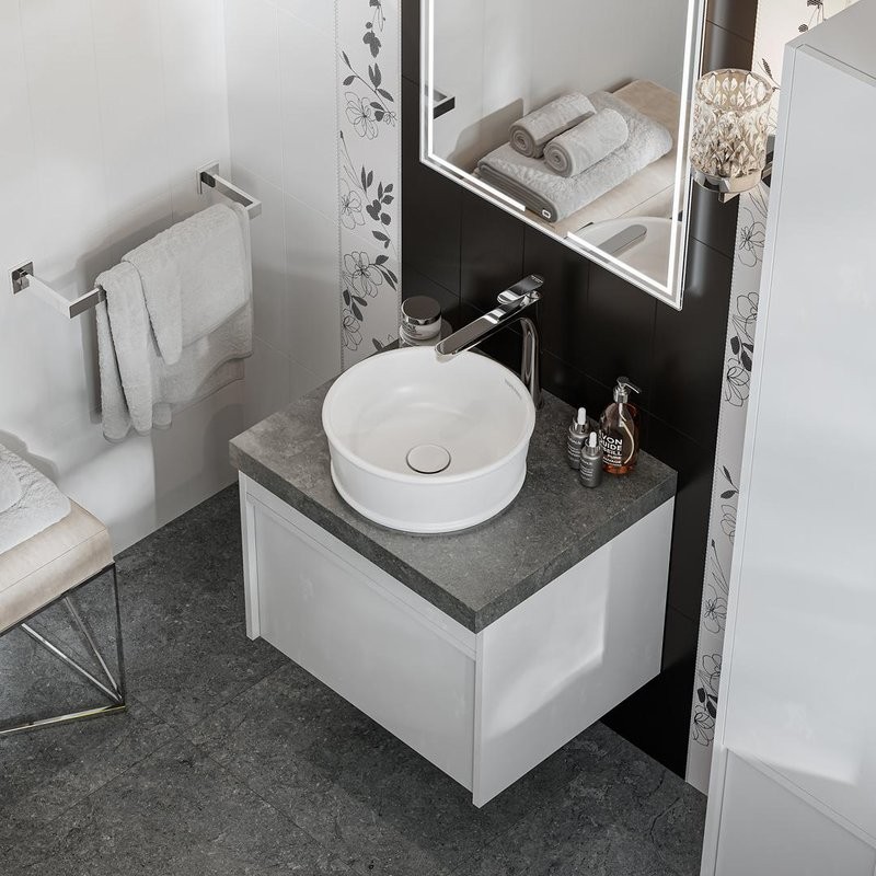 Накладная раковина KERAMA MARAZZI Circo 36 белая глянцевая