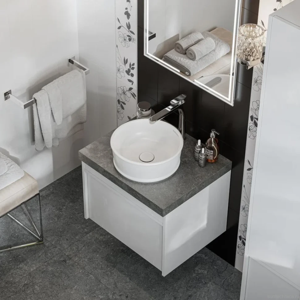 Накладная раковина KERAMA MARAZZI Circo 36 белая глянцевая
