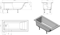 Ванна из искусственного камня Астра-Форм Нейт 160x70 см, пристенная, белая, на ножках