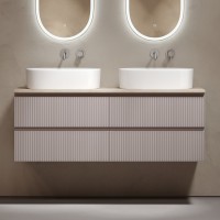 Тумба с раковиной Sancos Snob T 140 doha soft, столешница бежевая TT140A2, раковина CN6075